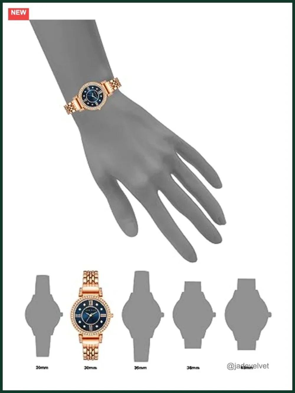Crystal Accented Dress Watch, Rose Gold Bracelet, Japanese Quartz, 31mm